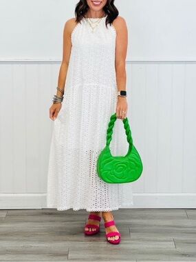 White Eyelet Maxi Dress